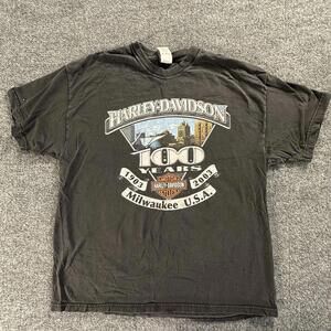 Harley-Davidson 100 Years‎ Commemorative Black T-Shirt XL #519
